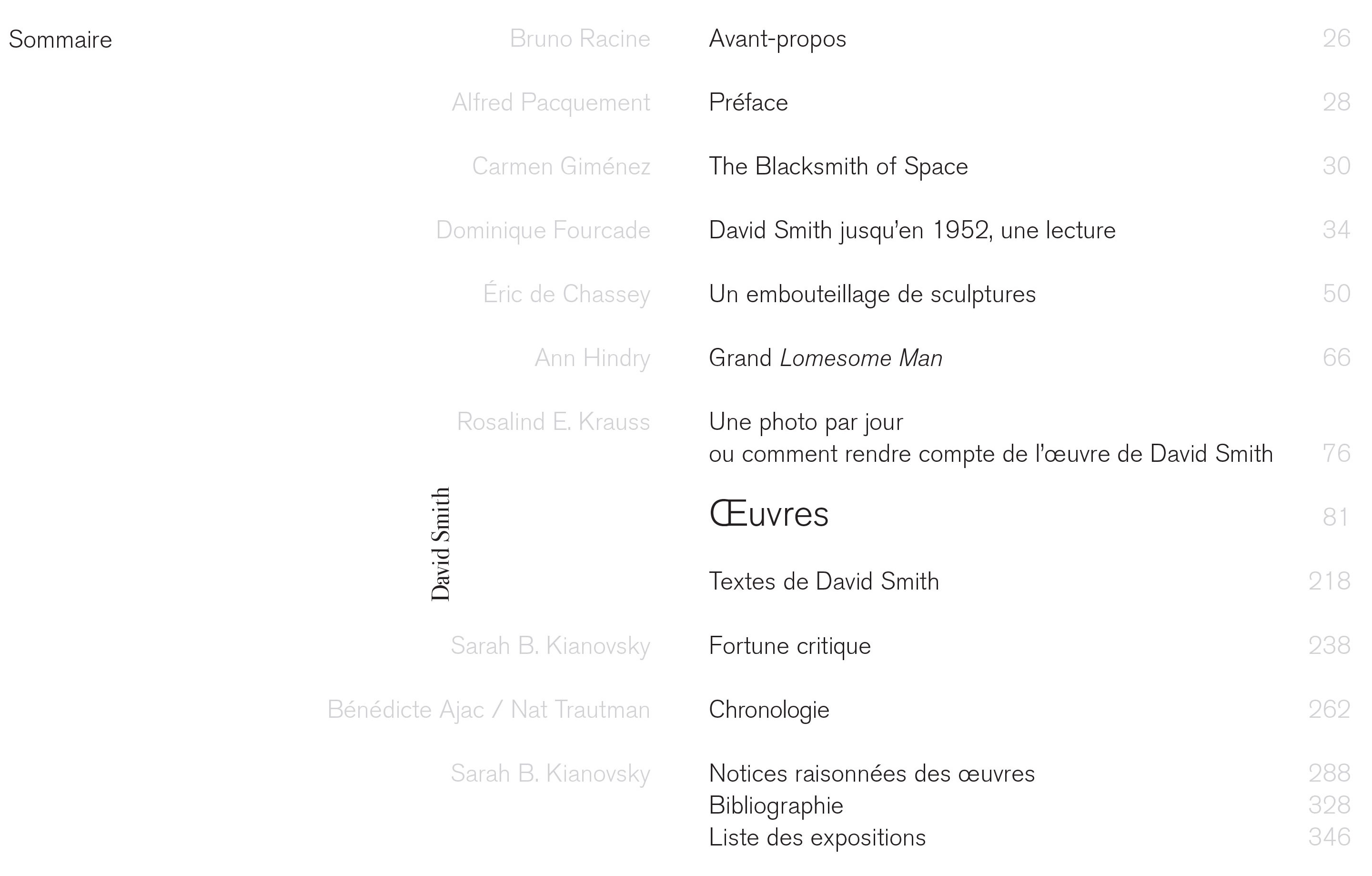 Catalogue d’exposition David Smith Sommaire Éditions du Centre Pompidou